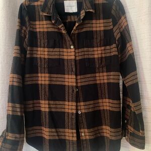 Thread & Supply Black and Brown Plaid Shirt